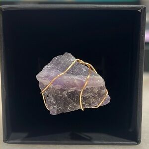 Gold and Purple Wire-Wrapped Ring